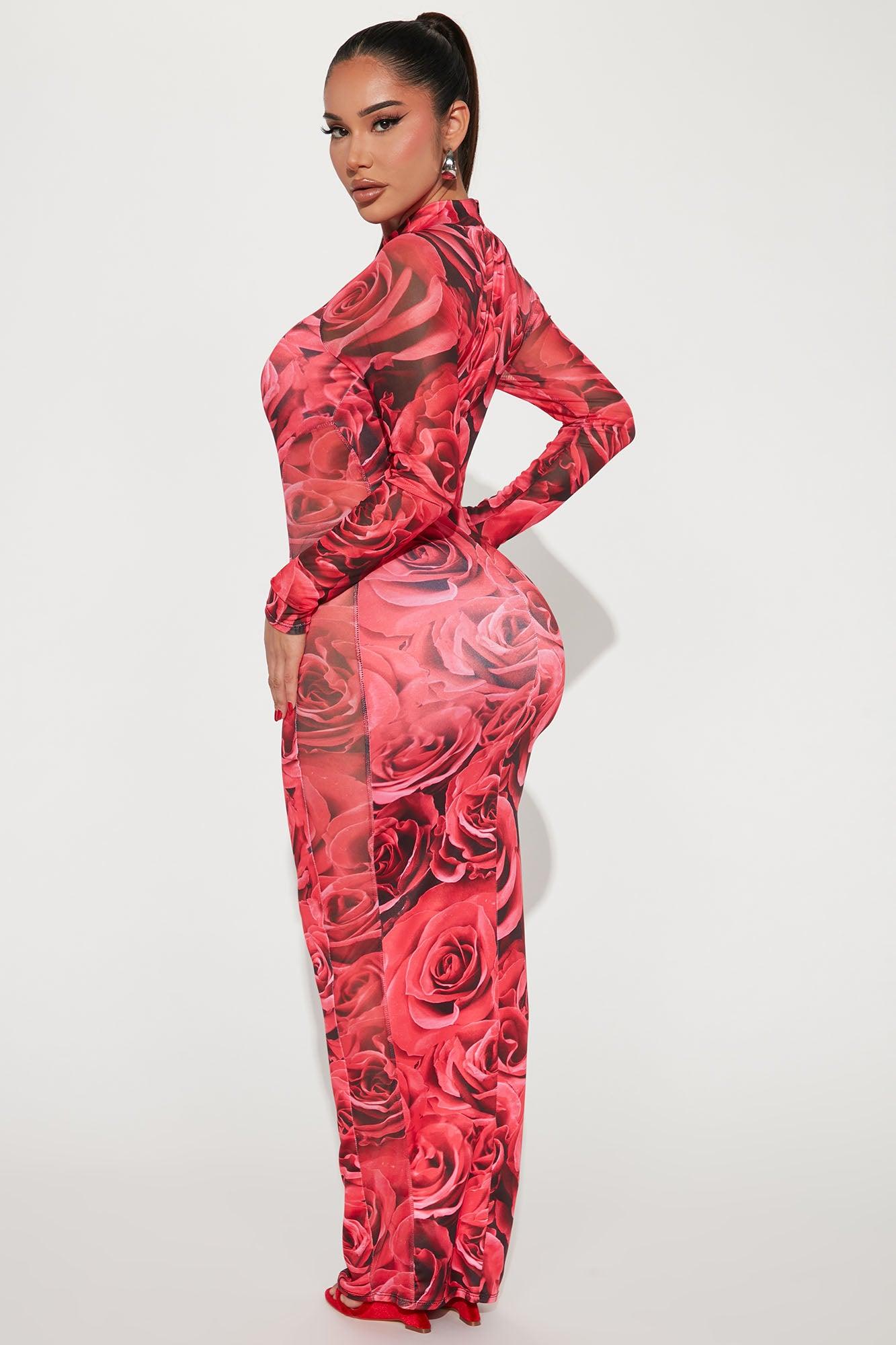 Smell The Roses Maxi Dress - Red/combo Product Image