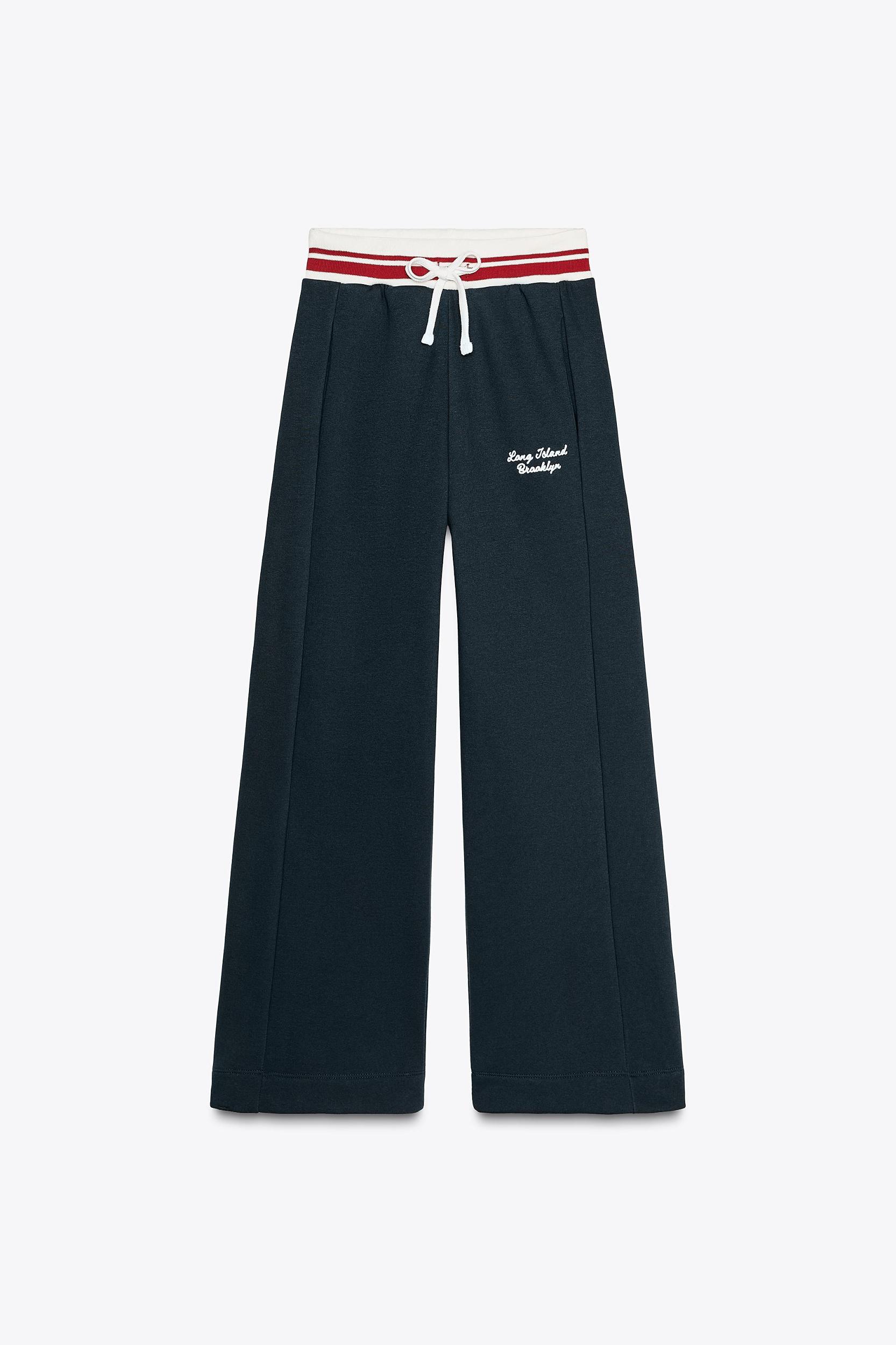 EMBROIDERED TEXT PANTS Product Image