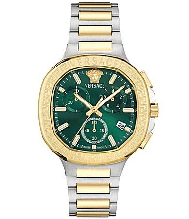 Versace Womens V-Chrono Square Two Tone Stainless Steel Bracelet Watch Product Image