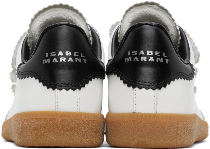 ISABEL MARANT Beth Suede-trimmed Leather Sneakers In White Product Image