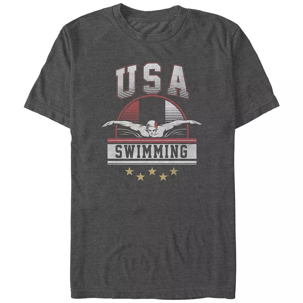 Men's USA Swimming Graphic Tee, Size: Medium, Grey Heather Product Image