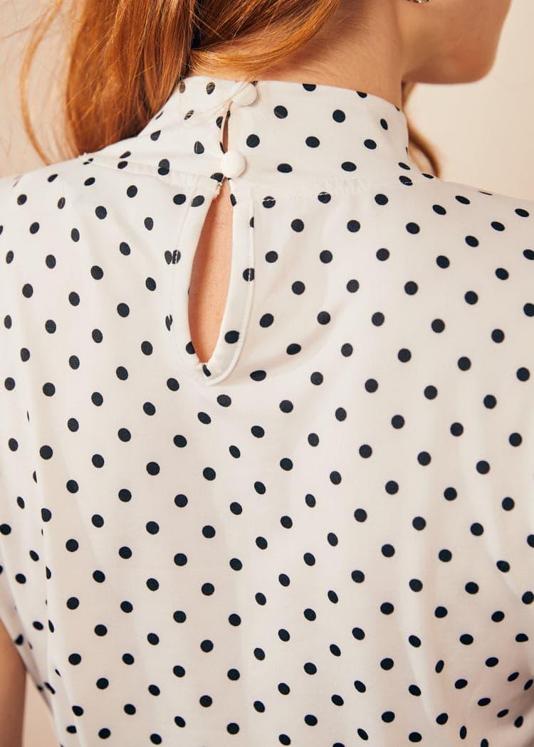 Retro Rendezvous Tie-Neck Top Product Image