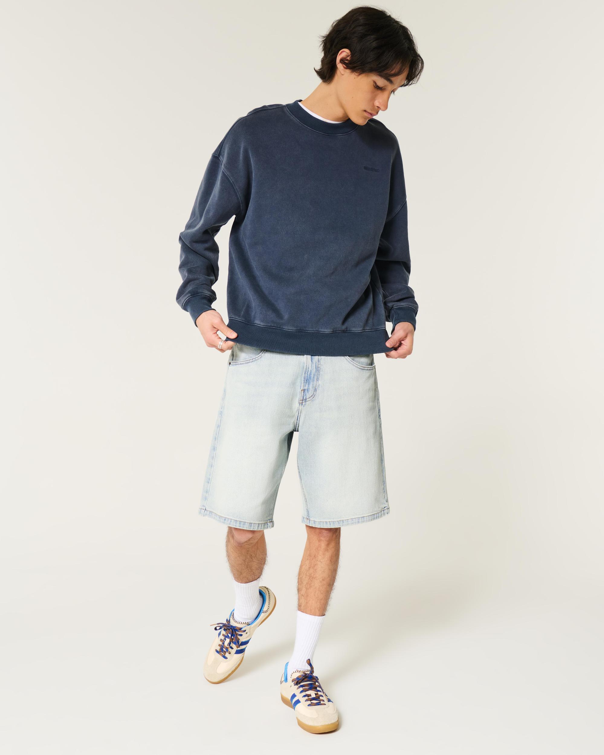 Baggy Denim Cargo Shorts Product Image