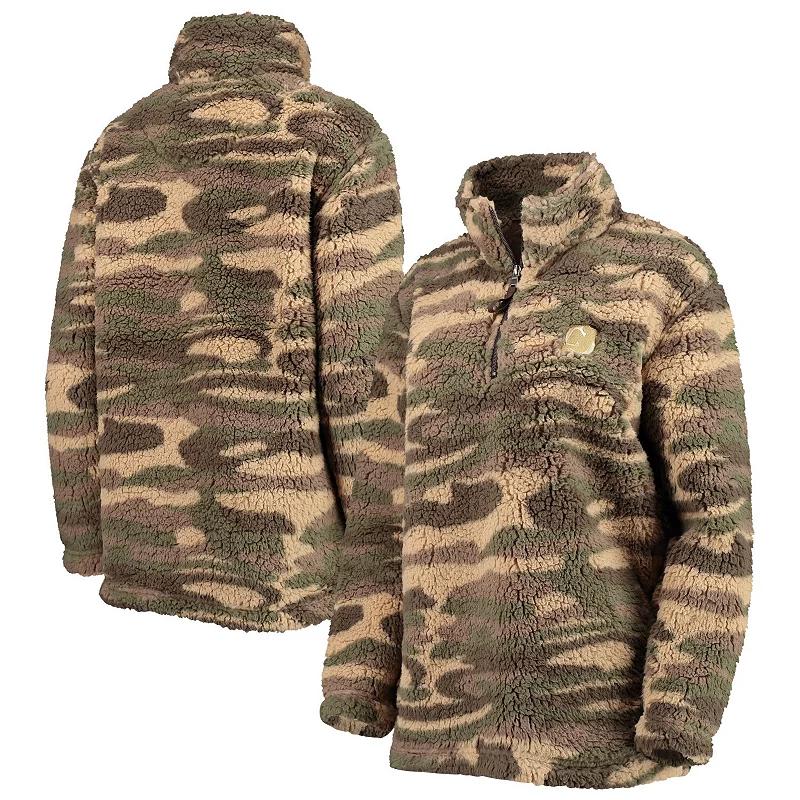 Women's G-III Sports by Carl Banks Camo Pittsburgh Penguins Sherpa Quarter-Zip Jacket,  Product Image