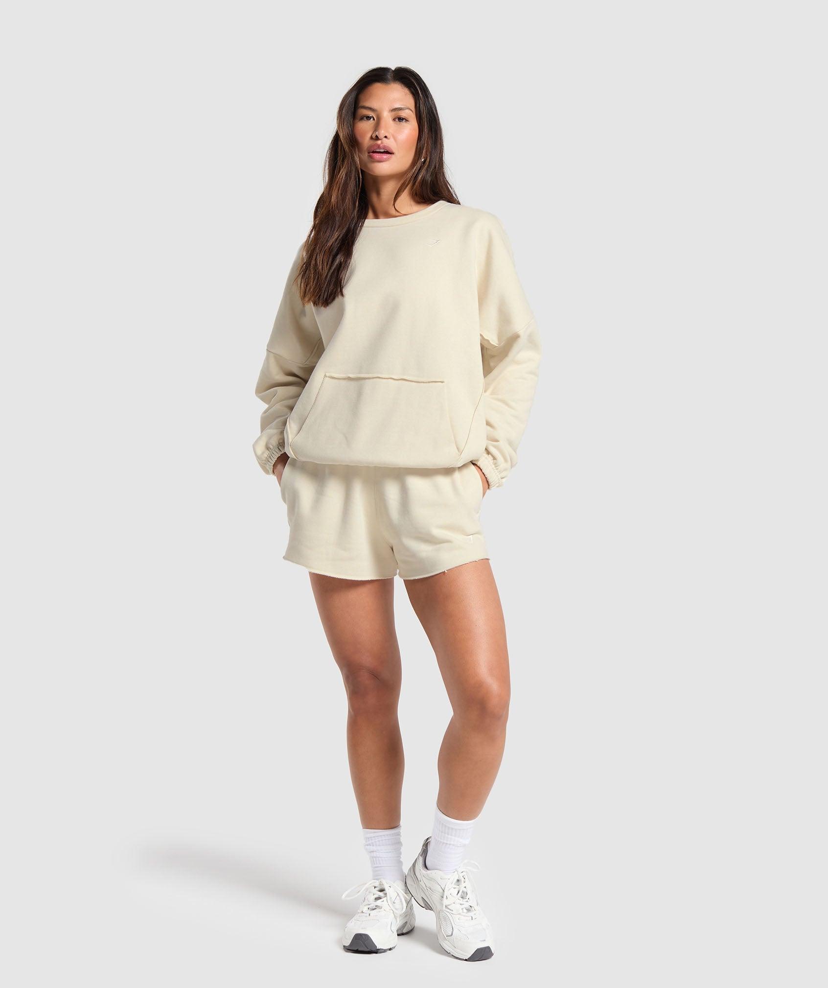 Gymshark Fleece Oversized Sweatshirt - Ecru White Female Product Image