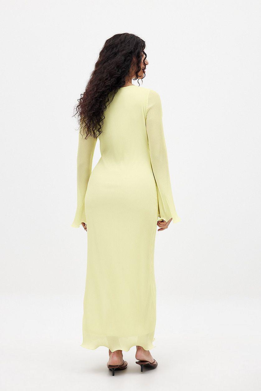 Long Sleeve Plisse Maxi Dress Product Image