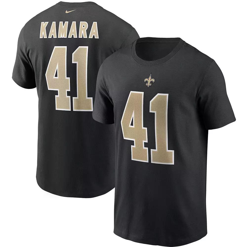 Men's Nike Alvin Kamara Black New Orleans Saints Name & Number T-Shirt,  Product Image