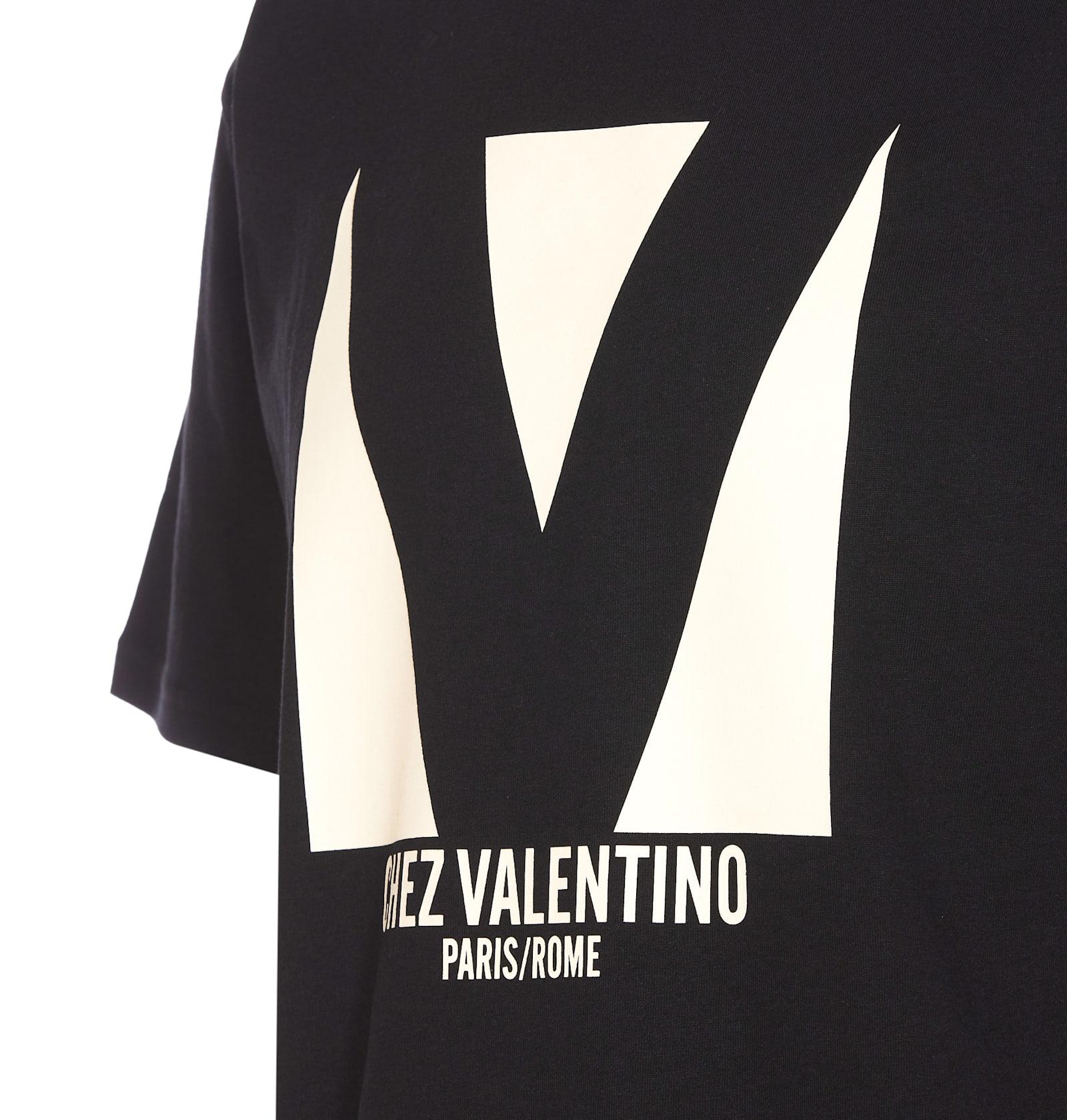 VALENTINO Crew Neck Short Sleeves T-shirts In Black Product Image