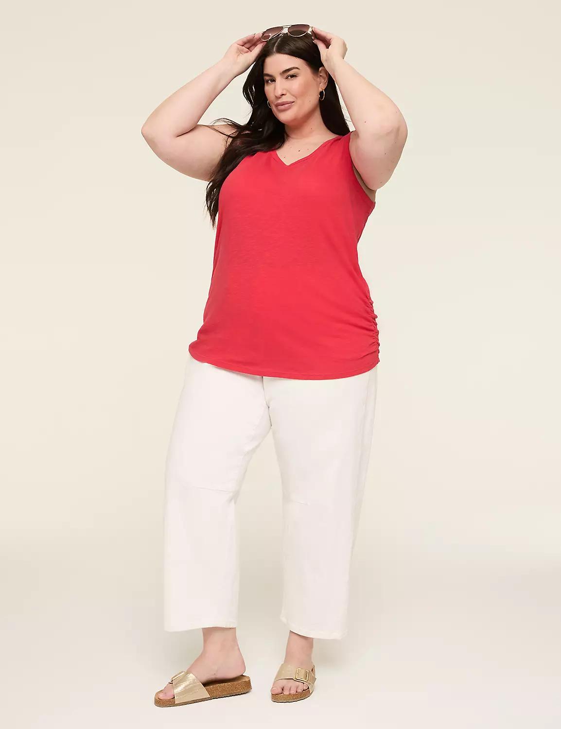 Scoop-Neck Side-Ruched Tank Product Image