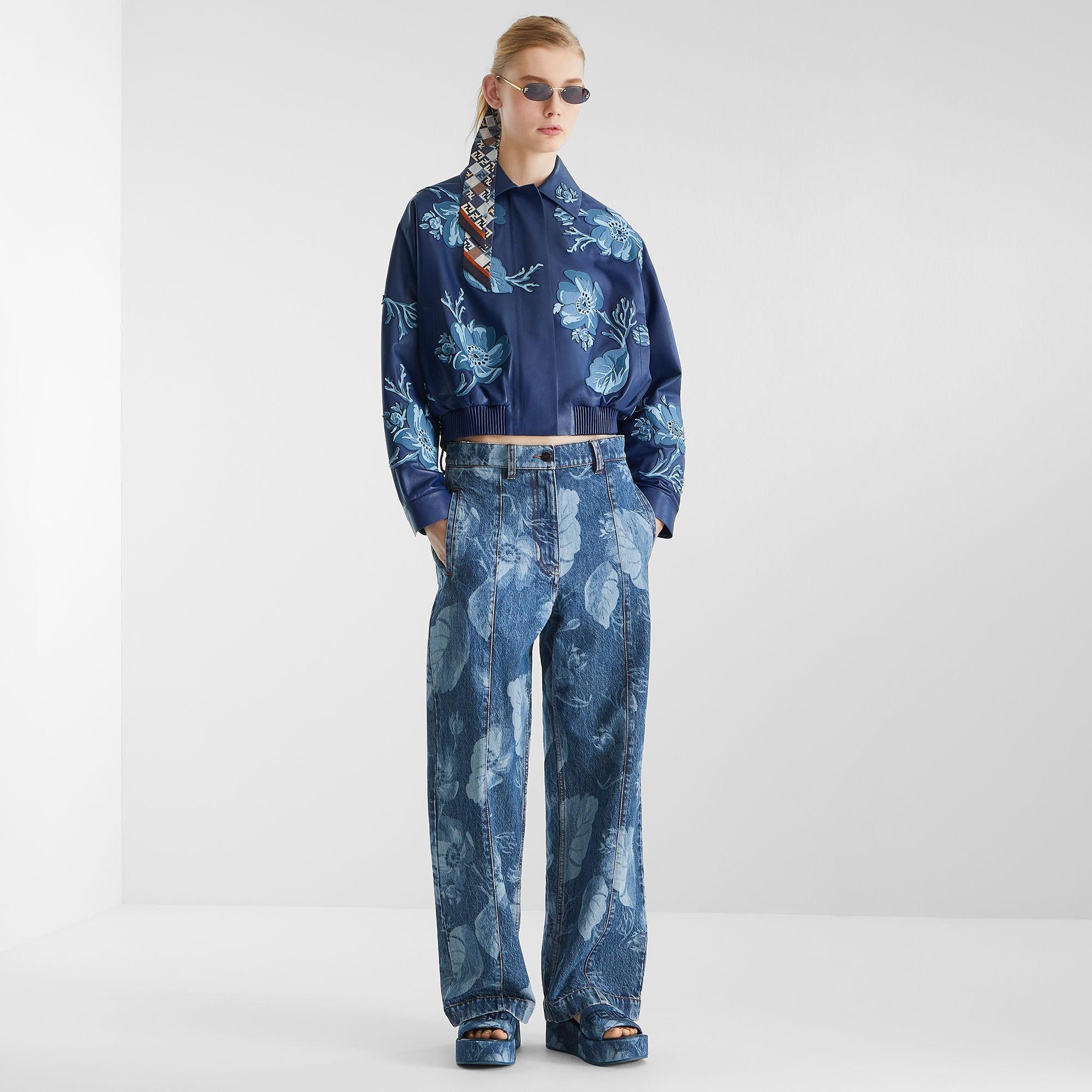 WrappyBlue FF silk narrow scarf Product Image