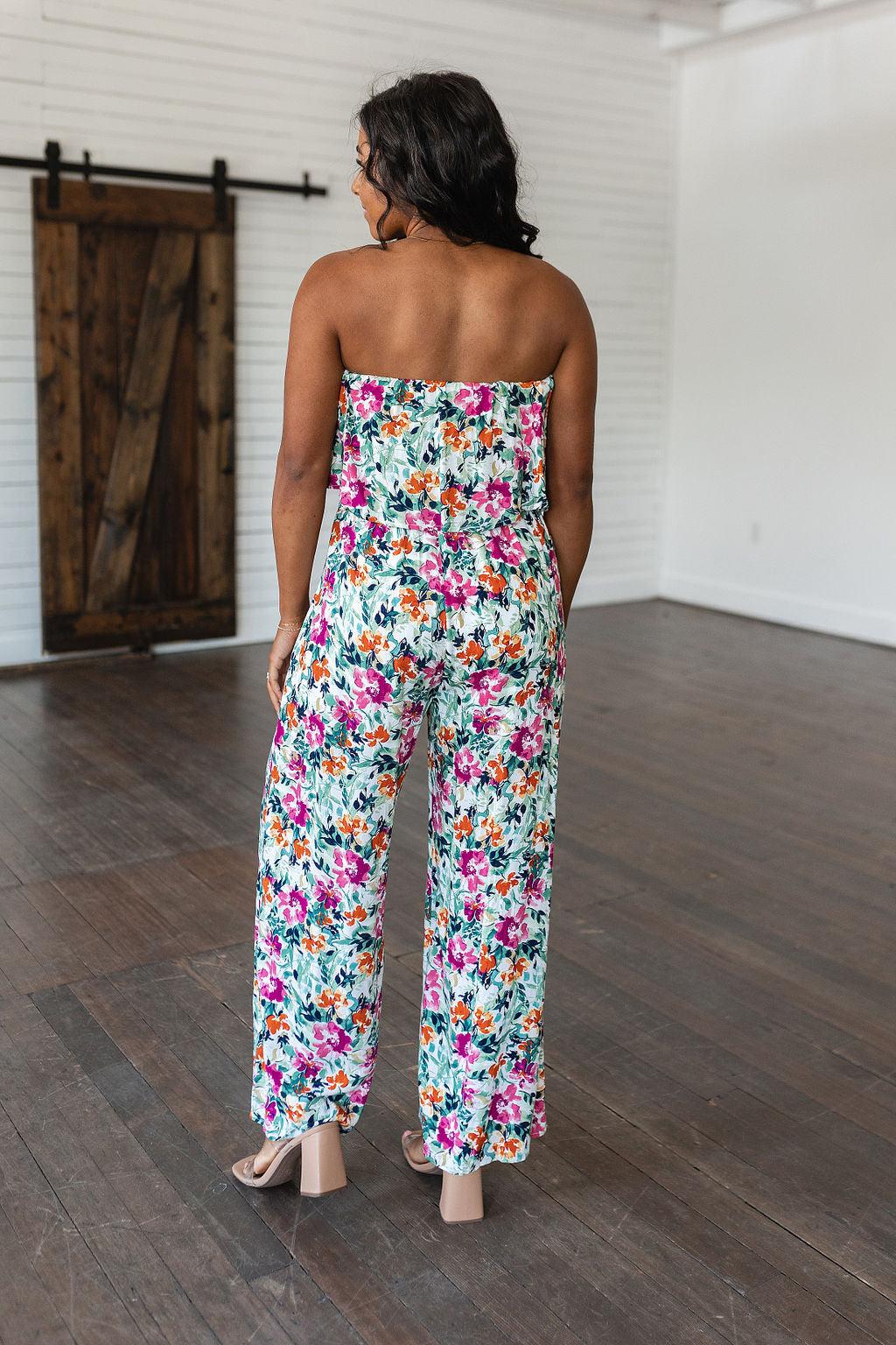 Life of the Party Floral Jumpsuit in Green Product Image