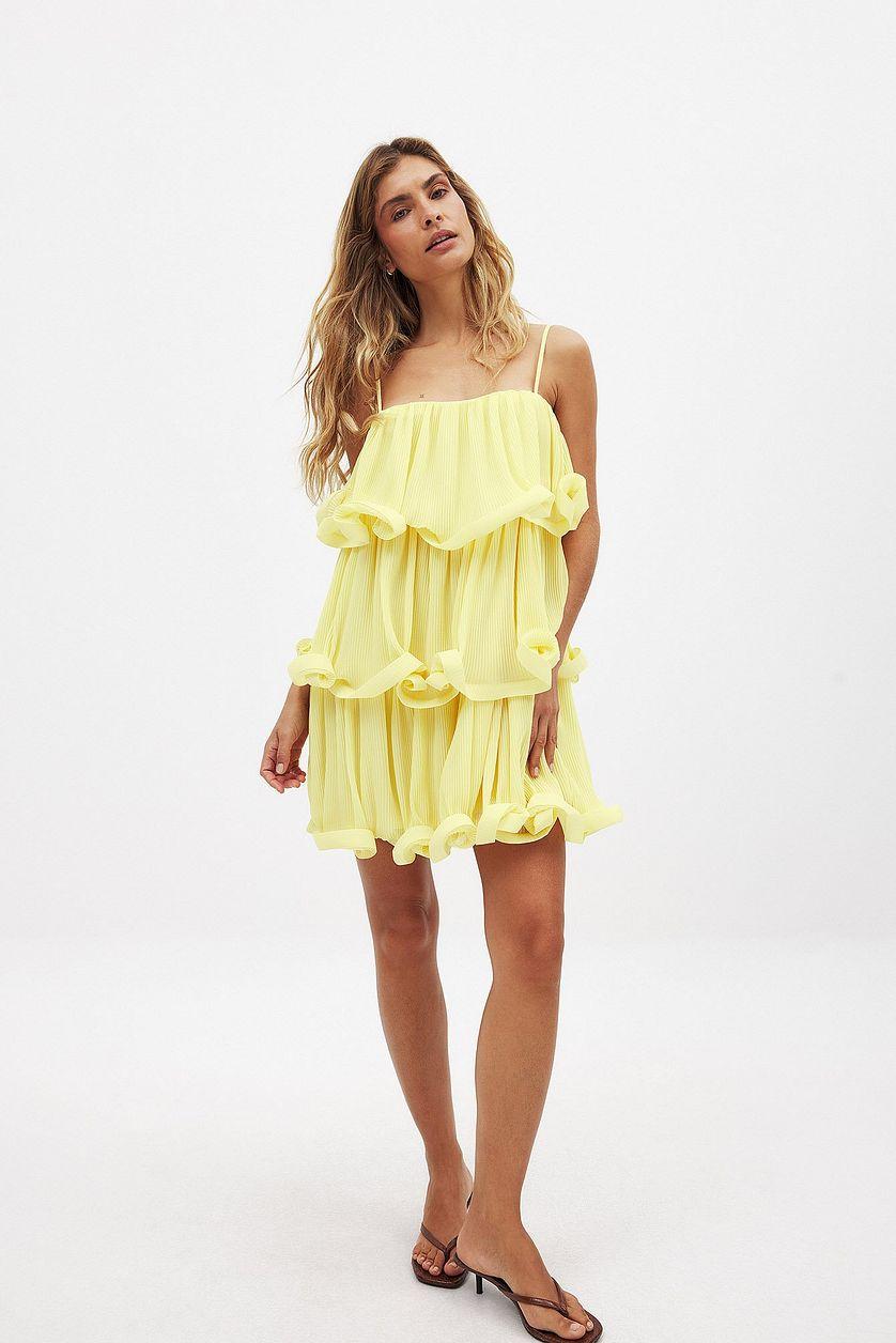 Printed Flounce Mini Dress Product Image