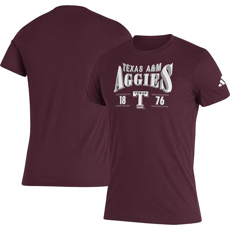 Men's adidas Maroon Texas A&M Aggies Along The Shadow Tri-Blend T-Shirt, Size: Large, Red Product Image