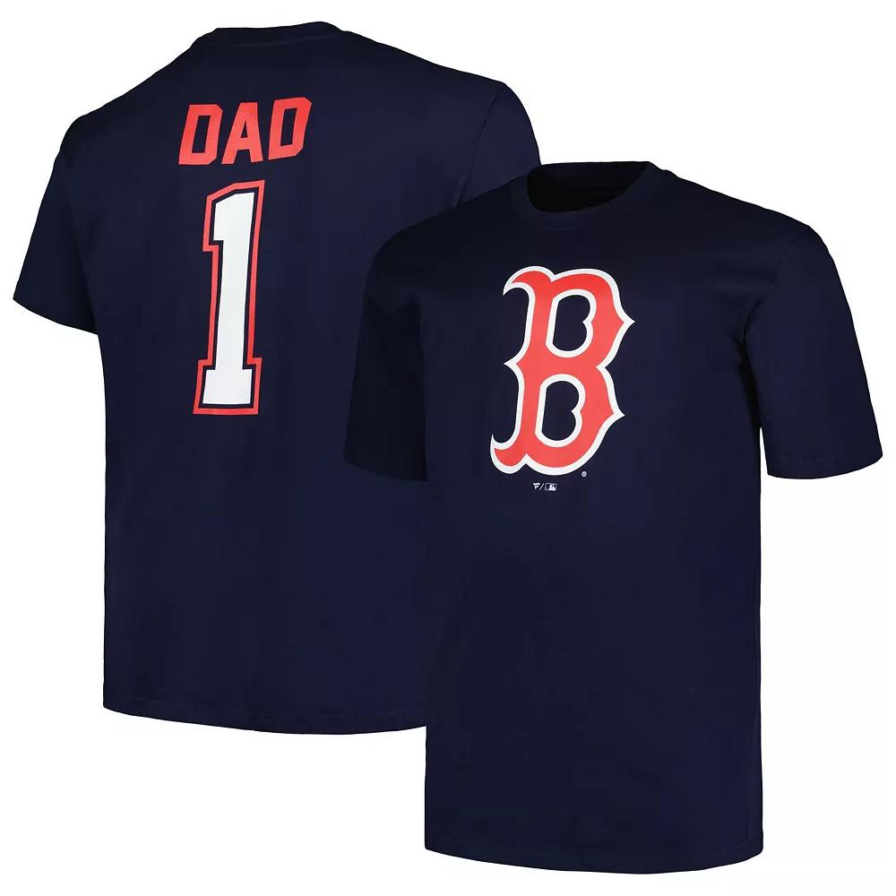 Men's Profile Navy Boston Red Sox Big & Tall #1 Dad T-Shirt,  Product Image