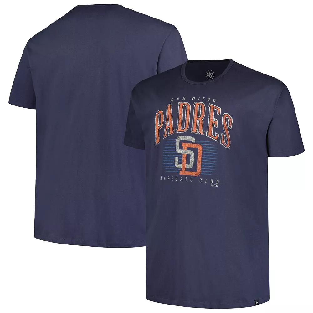 Men's '47 Navy San Diego Padres Big & Tall Double Header T-Shirt, Size: 3XB, Blue Product Image