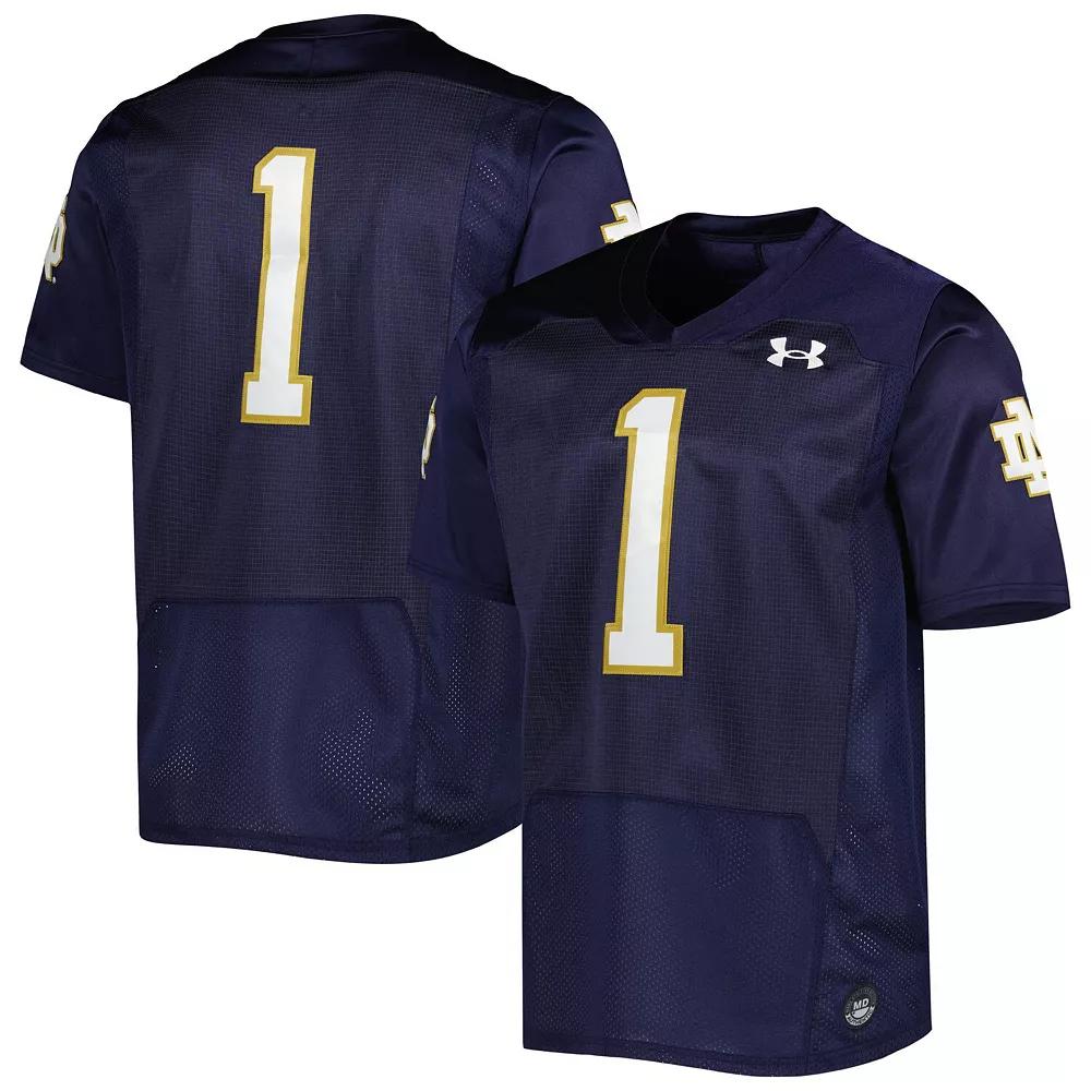Men's Under Armour #1 Navy Notre Dame Fighting Irish Premier Limited Jersey, Size: Small, Blue Product Image