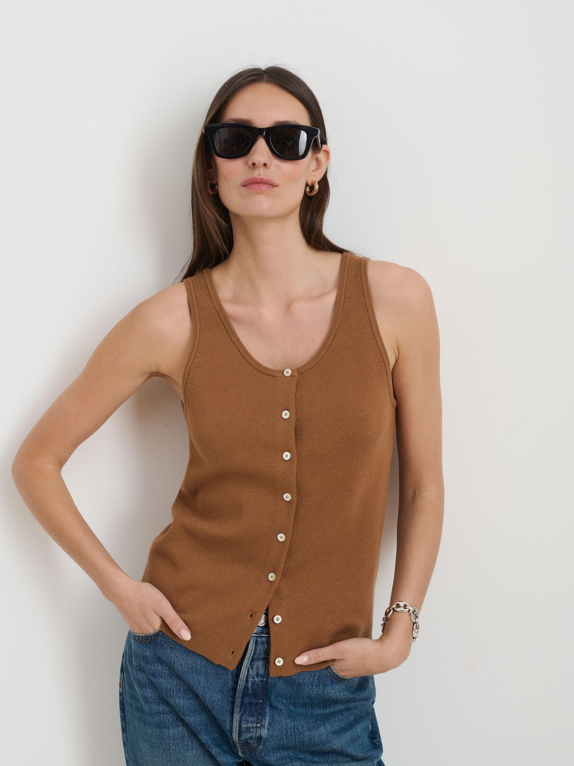 Louisa Vest In Cotton Cashmere Product Image