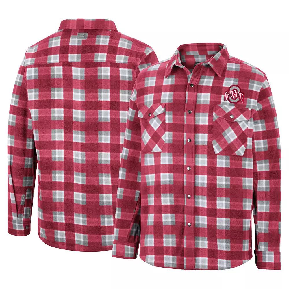 Men's Colosseum Scarlet Ohio State Buckeyes Ellis Full-Snap Jacket, Size: Medium, Red Product Image