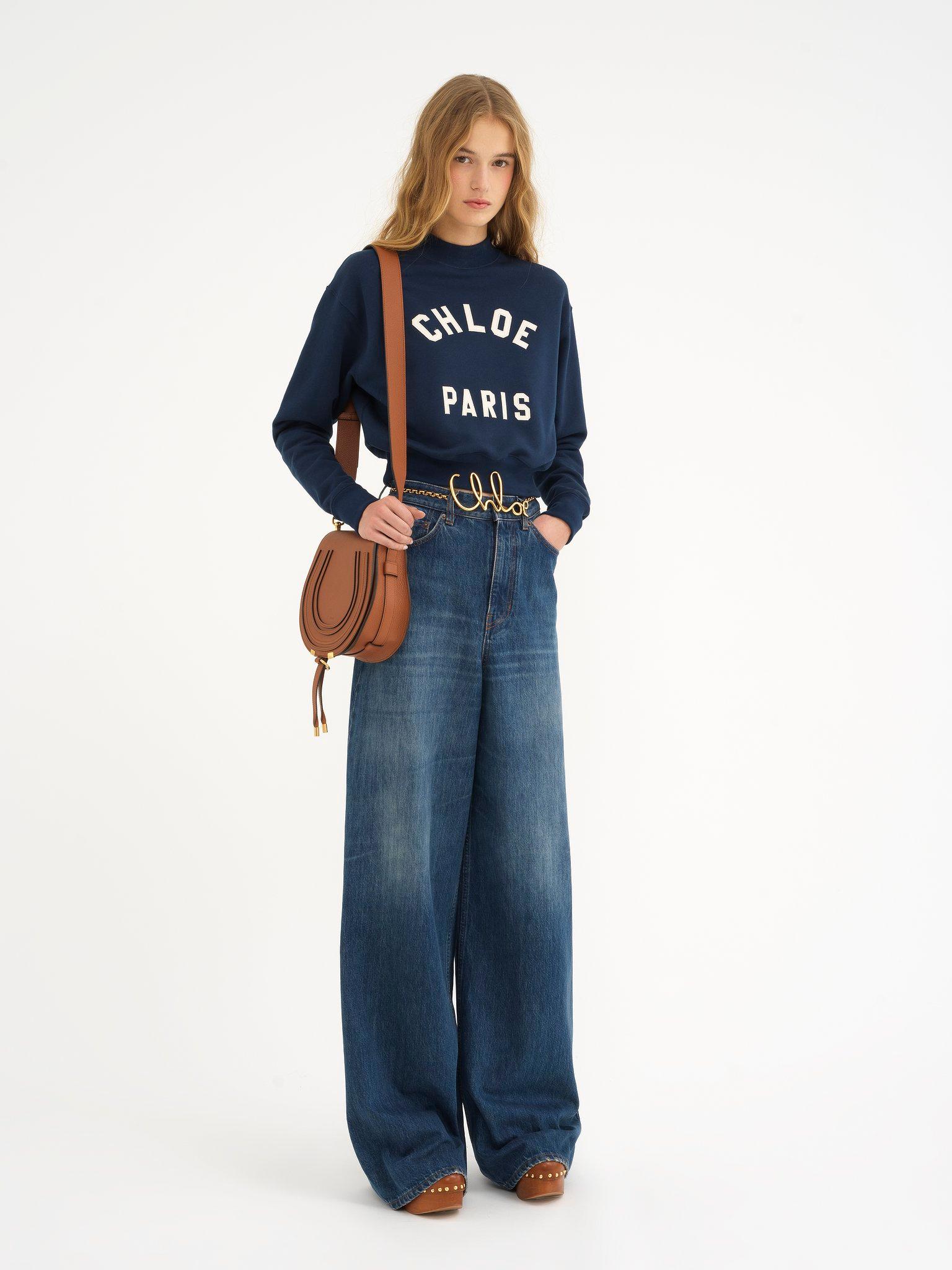 Marcie saddle bag in grained leather Product Image