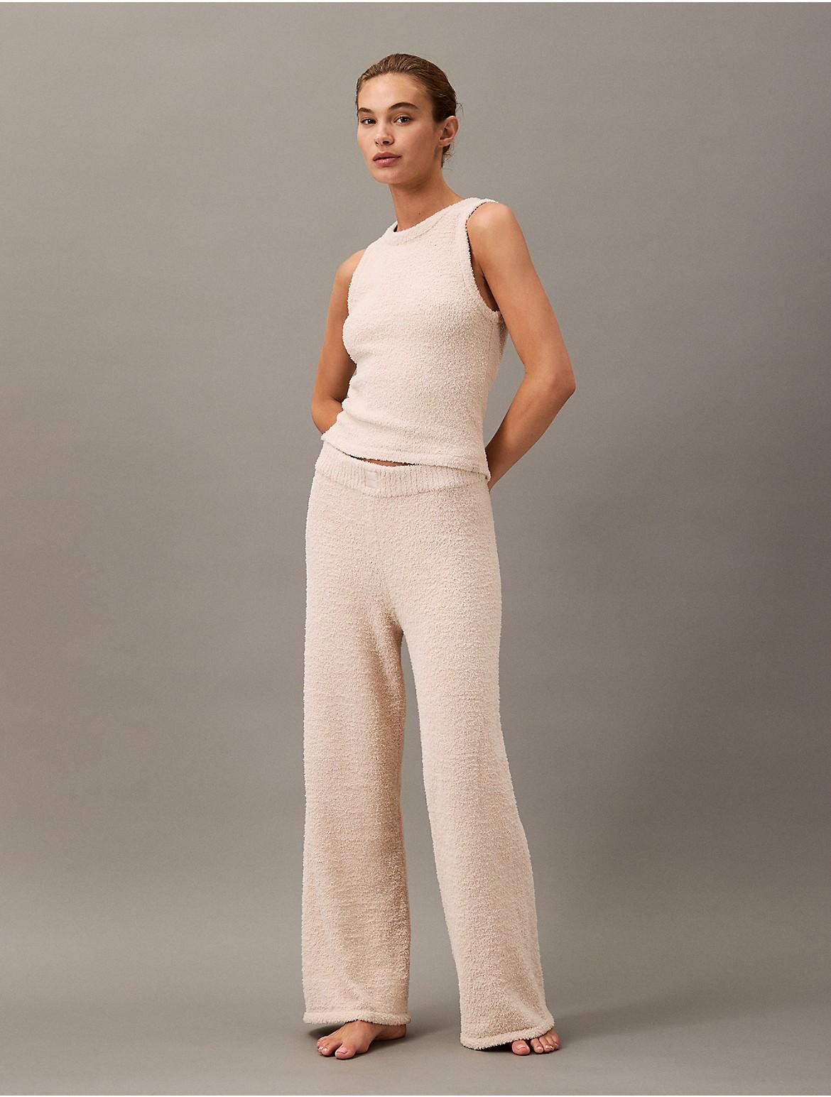 Calvin Klein Womens Plush Sweater Sleep Pants - White Product Image