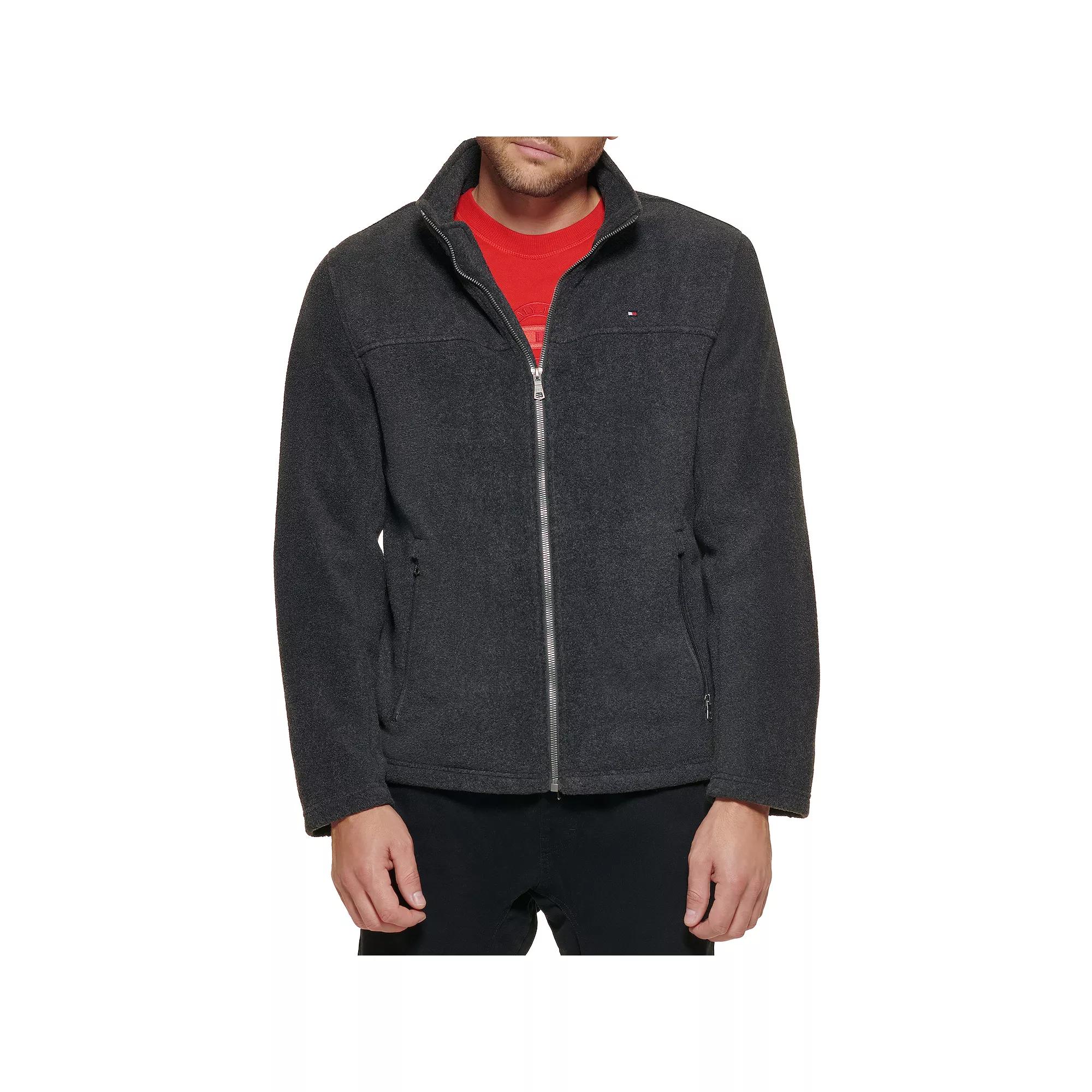 Big & Tall Tommy Hilfiger Fleece Jacket with Stand Collar, Men's,  Product Image