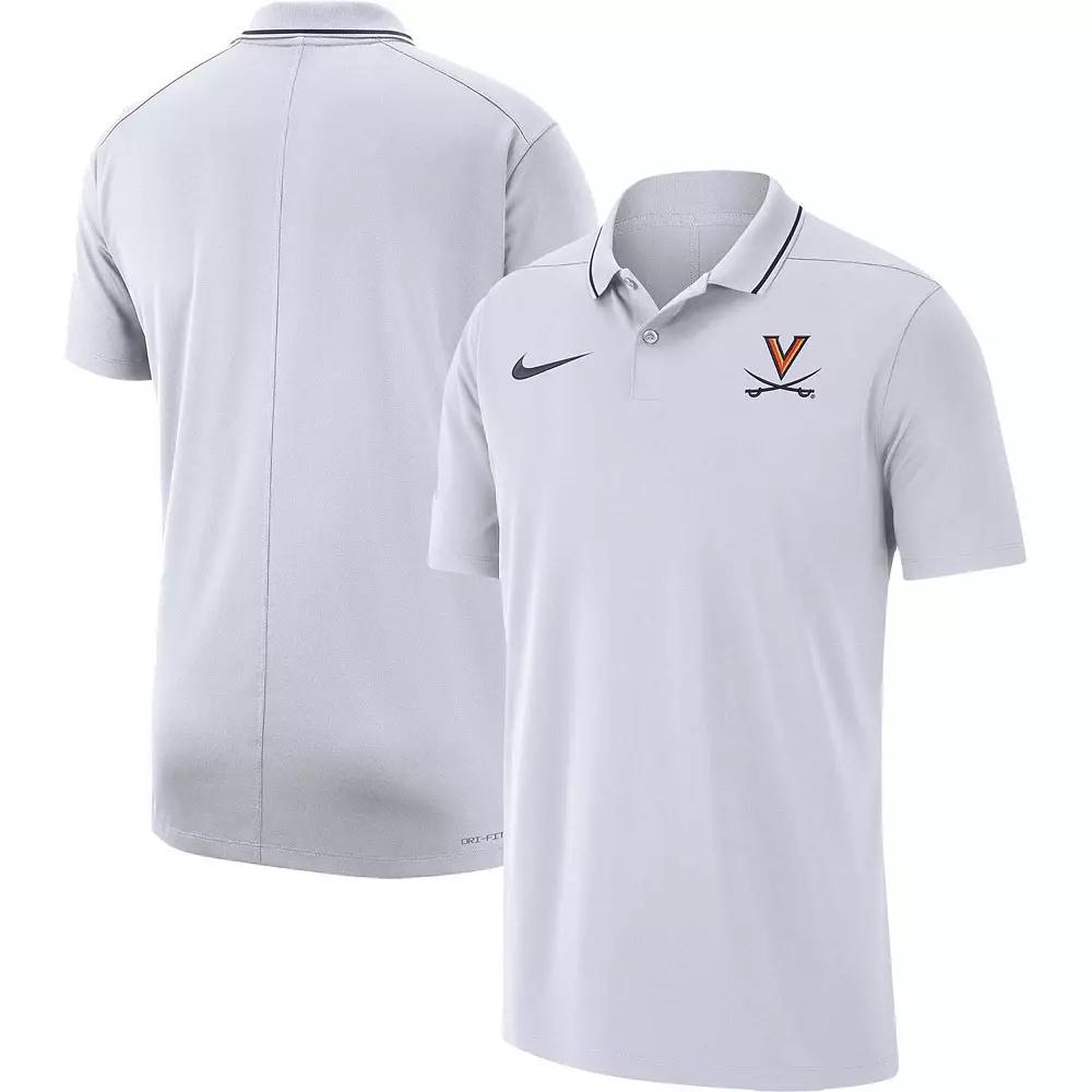 Men's Nike White Virginia Cavaliers 2023 Coaches Performance Polo,  Product Image