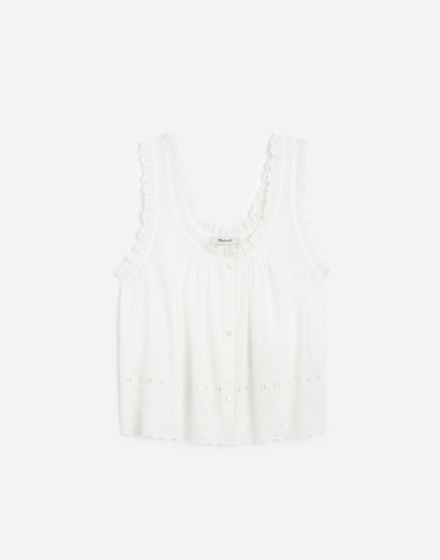 Embroidered Scalloped Tank Product Image