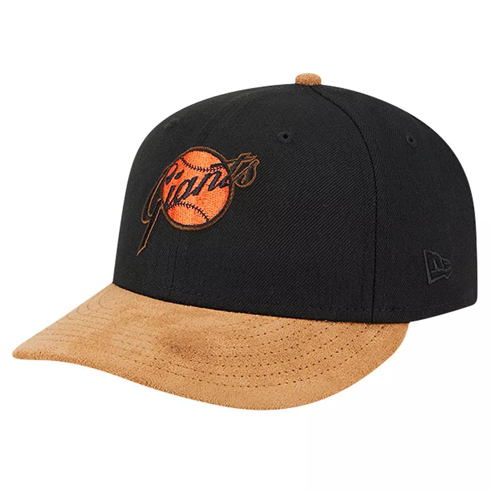 Men's New Era Black San Francisco Giants Team Suede Visor Low Profile 59FIFTY Fitted Hat,  Product Image