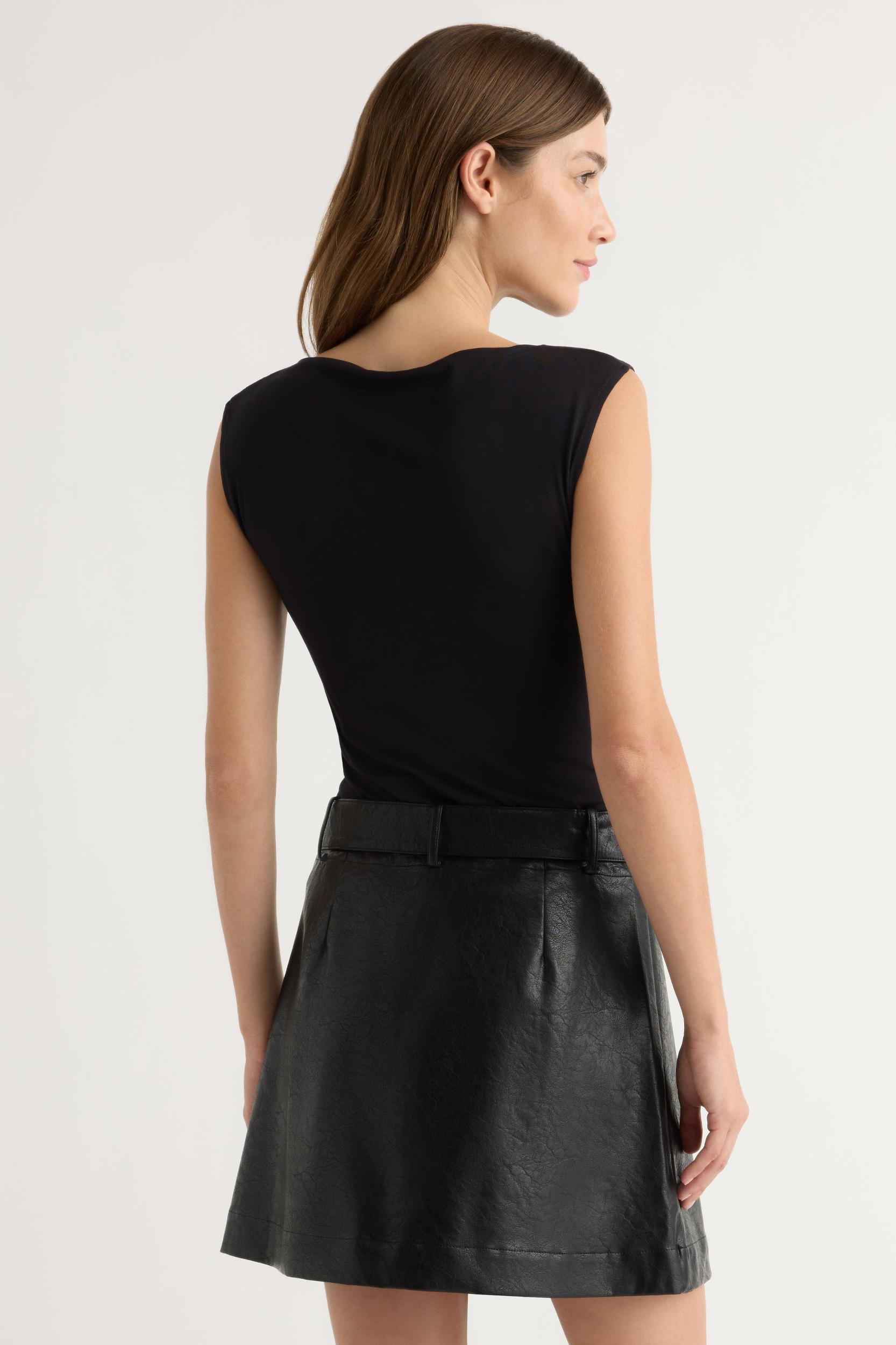 Tanner Vegan Leather Wrap Skirt Product Image