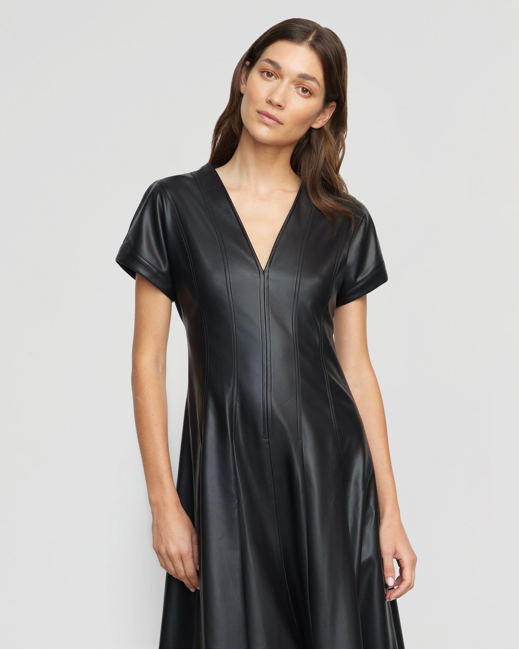 Ash Vegan Leather A-Line Dress Product Image