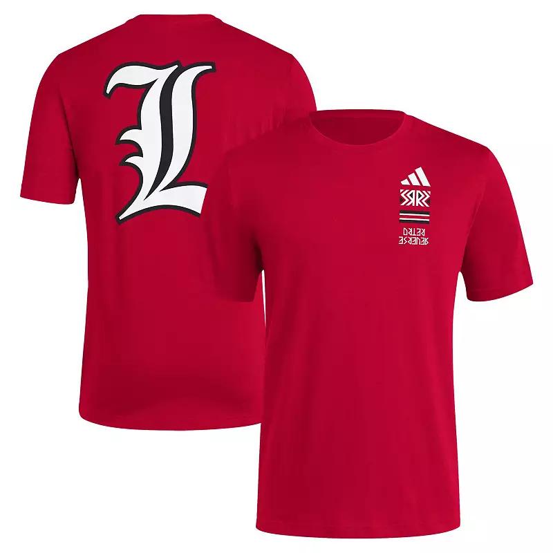 Men's adidas Red Louisville Cardinals Reverse Retro Baseball 2 Hit T-Shirt, Size: Large Product Image