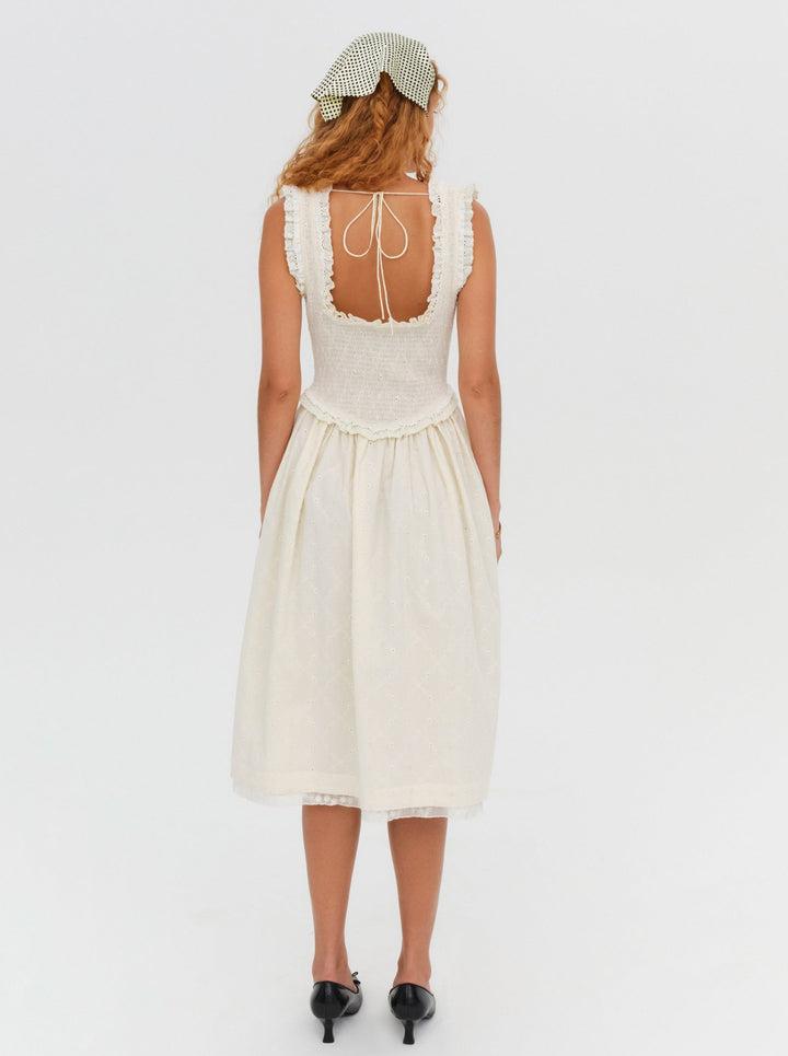 Morgan Midi Dress — Beige Product Image