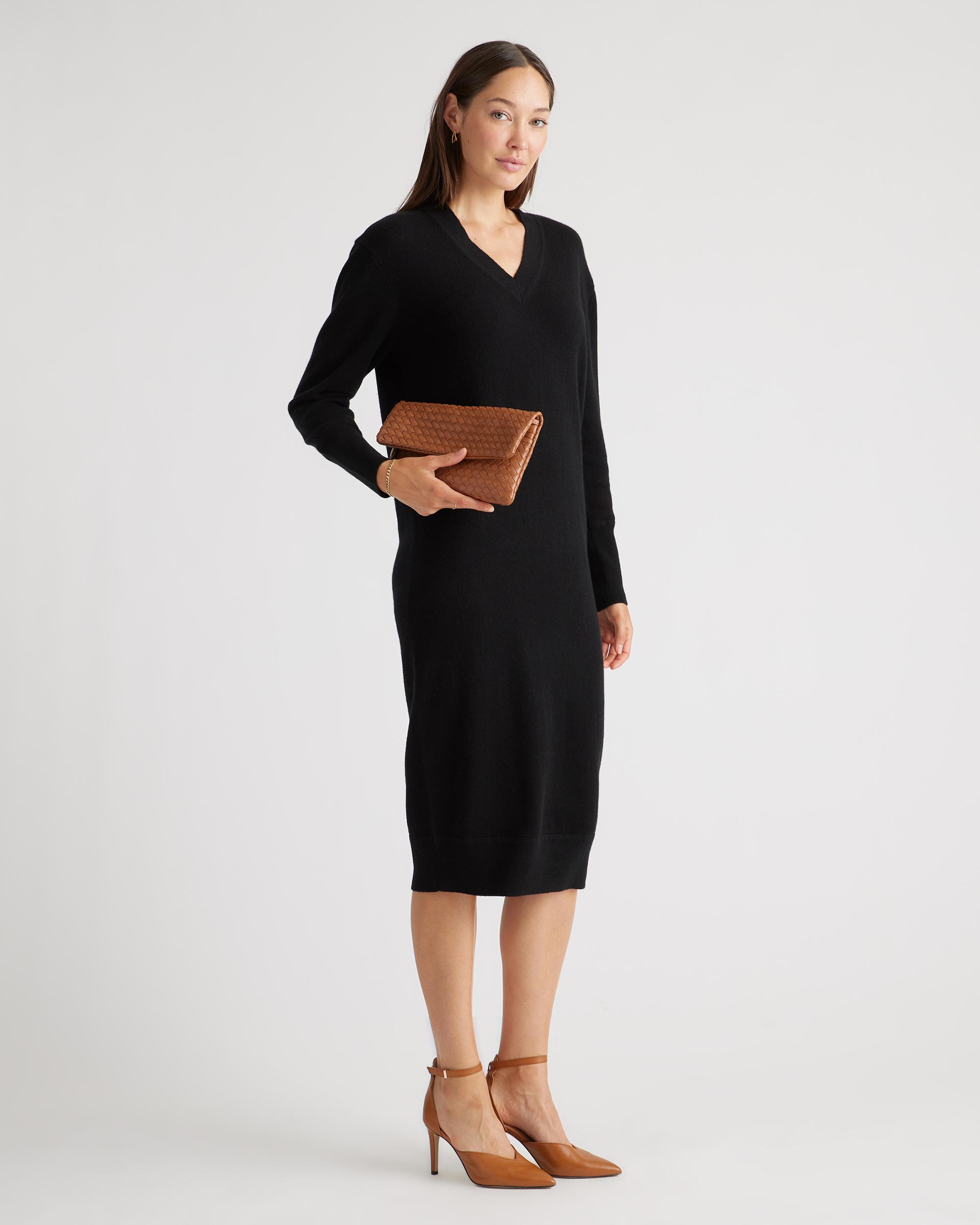 Quince | Women's Italian Leather Handwoven Convertible Clutch Product Image