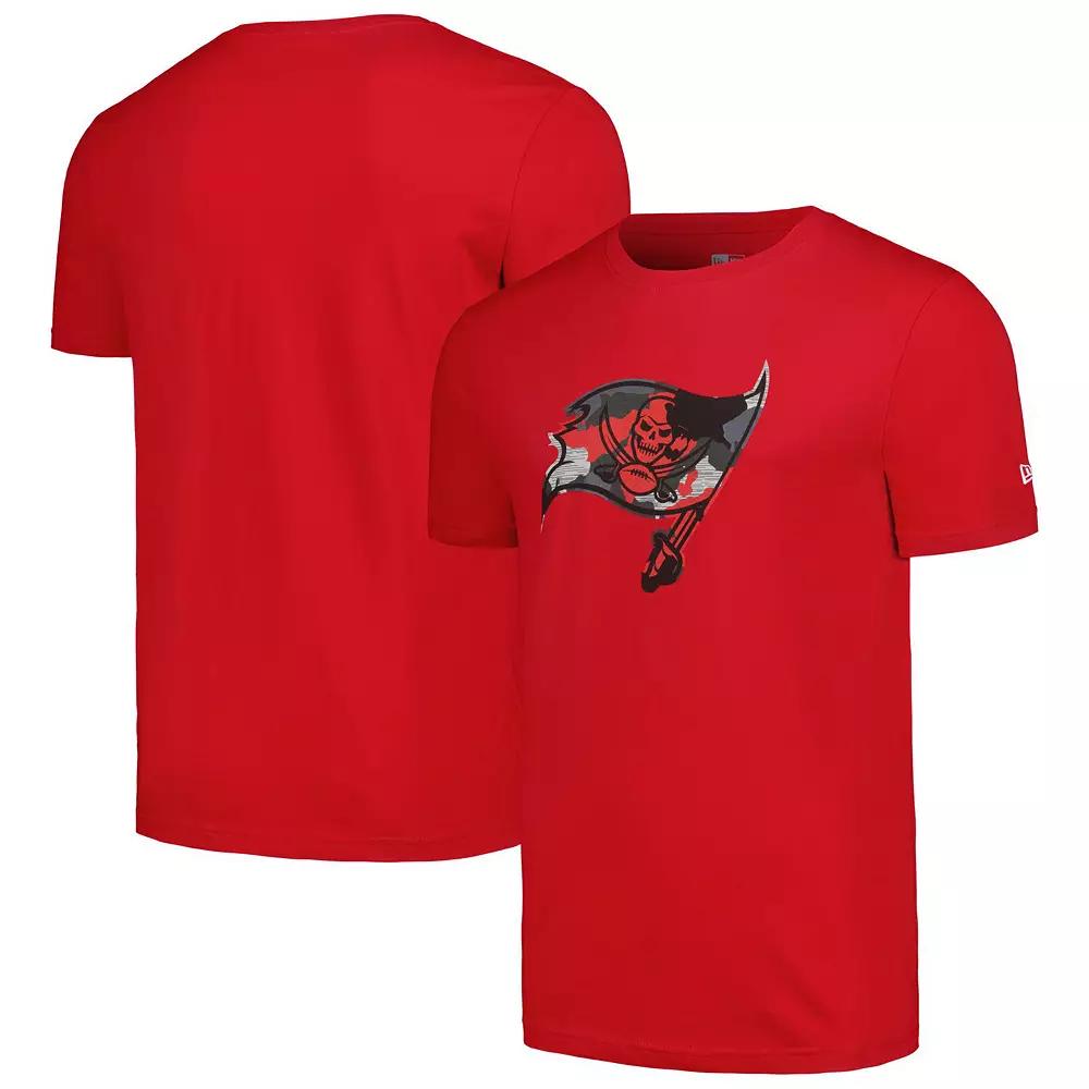 Men's New Era Red Tampa Bay Buccaneers Camo Logo T-Shirt, Size: Large Product Image