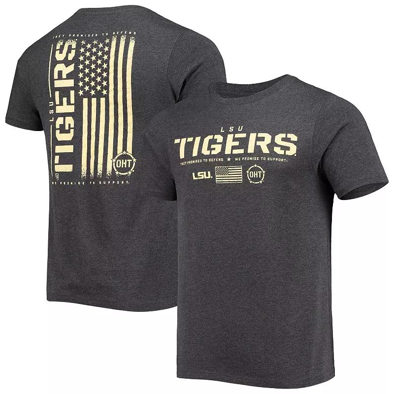 Men's Colosseum Heathered Black LSU Tigers OHT Military Appreciation Flag 2.0 T-Shirt, Size: Large, Charco Product Image