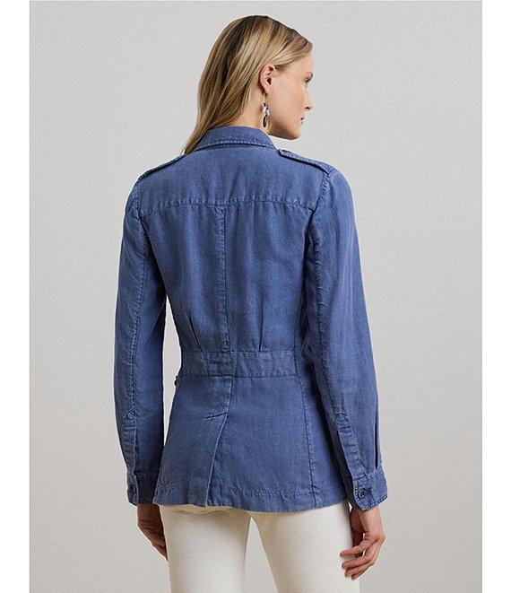 Lauren Ralph Lauren Lightweight Linen Notch Lapel Long Sleeve Blazer Product Image