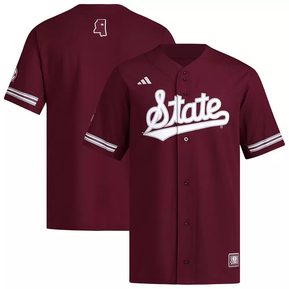 Men's adidas  Maroon Mississippi State Bulldogs Reversible Retro Full-Button Baseball Jersey, Size: Medium, Mst Red Product Image