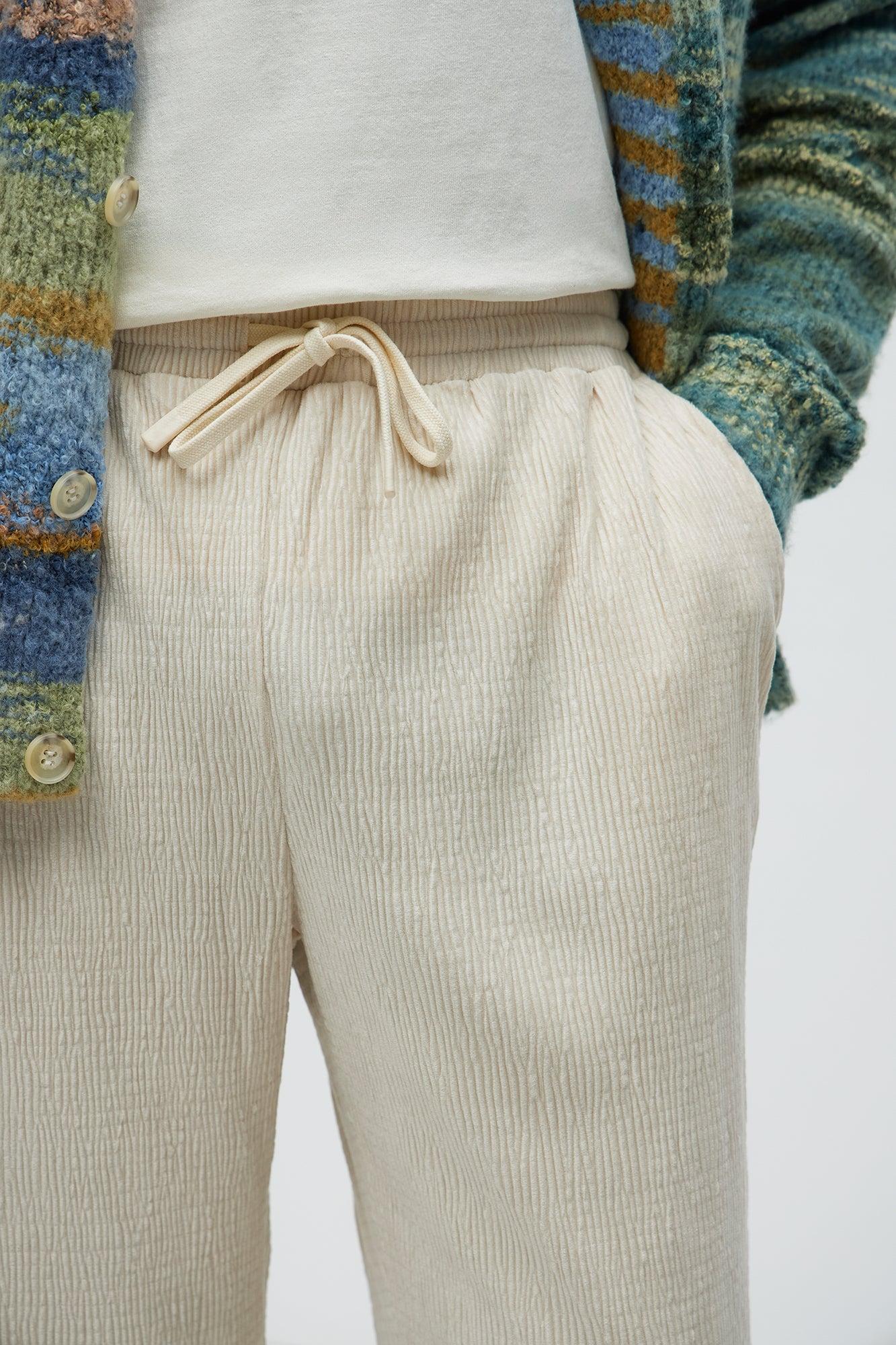 Wavy Textured Slim Pant - OffWhite Product Image