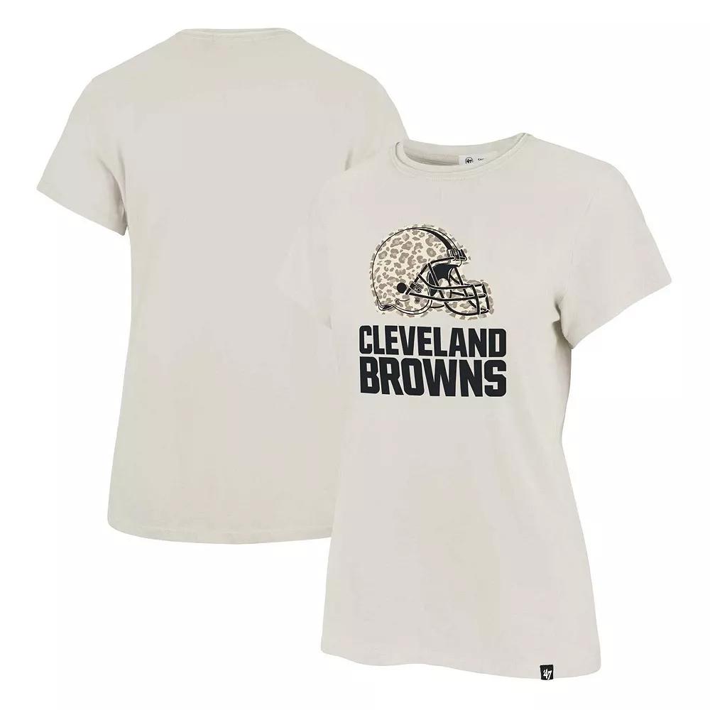Women's '47 Cream Cleveland Browns Panthera Frankie T-Shirt,  Product Image