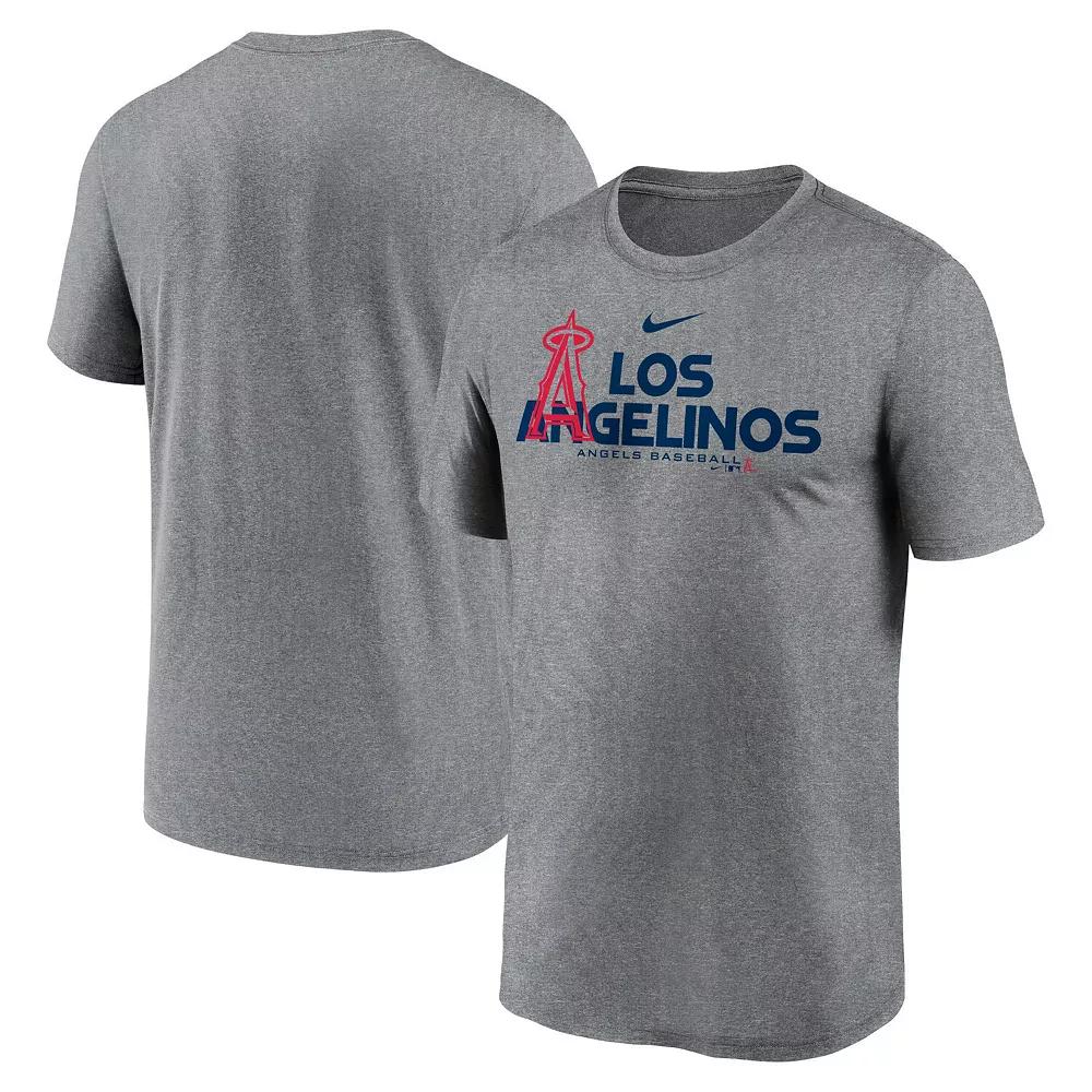 Men's Nike Heathered Charcoal Los Angeles Angels Local Rep Legend Performance T-Shirt,  Product Image