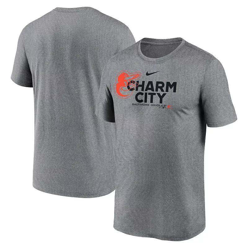 Men's Nike Heathered Charcoal Los Angeles Angels Local Rep Legend Performance T-Shirt,  Product Image