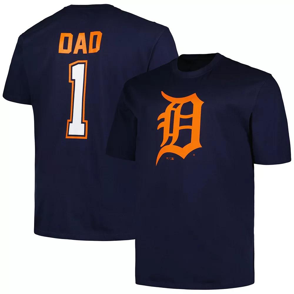 Men's Profile Navy Detroit Tigers Big & Tall #1 Dad T-Shirt, Size: 3XB, Blue Product Image
