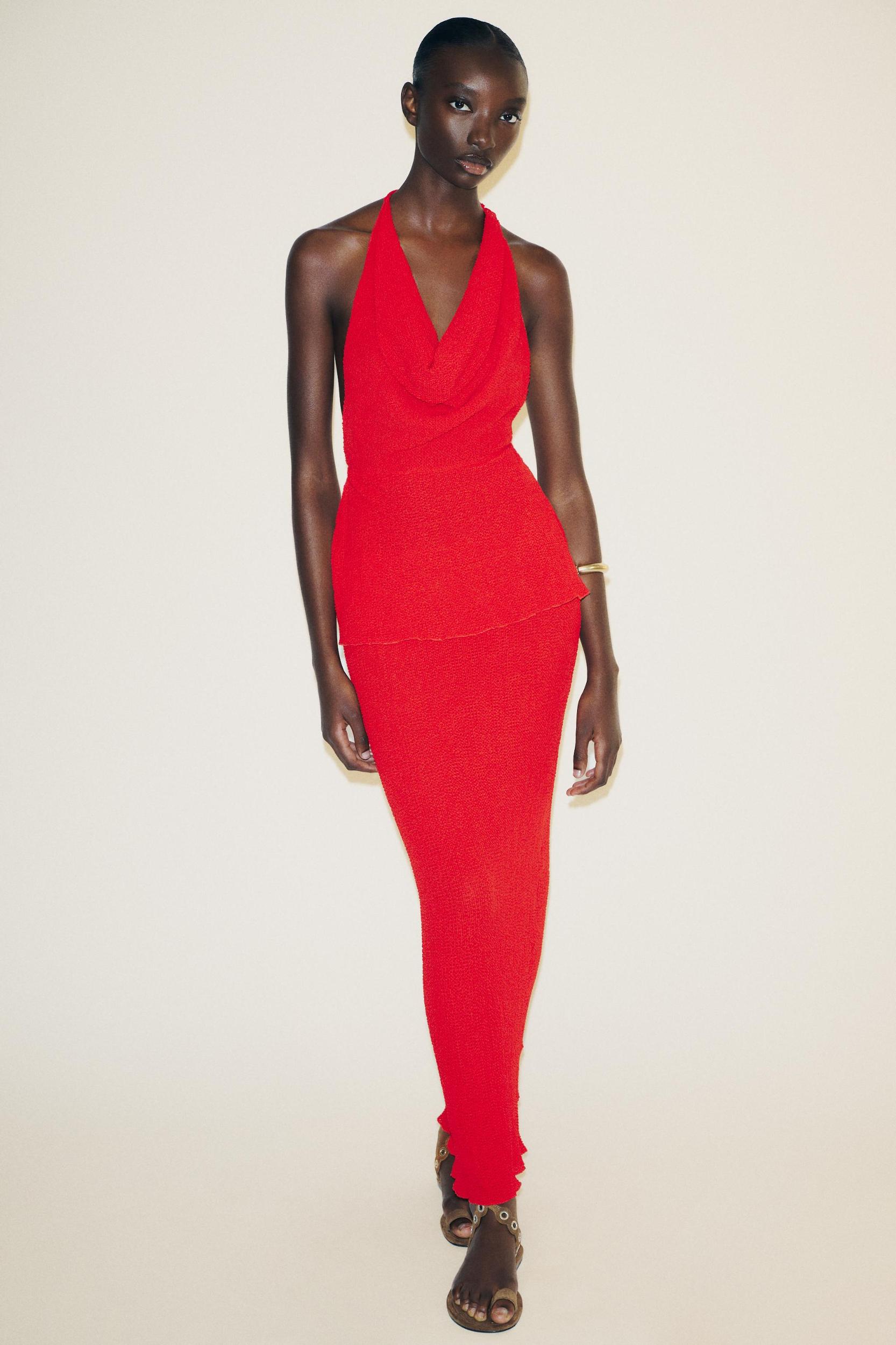 TEXTURED LONG SKIRT Product Image