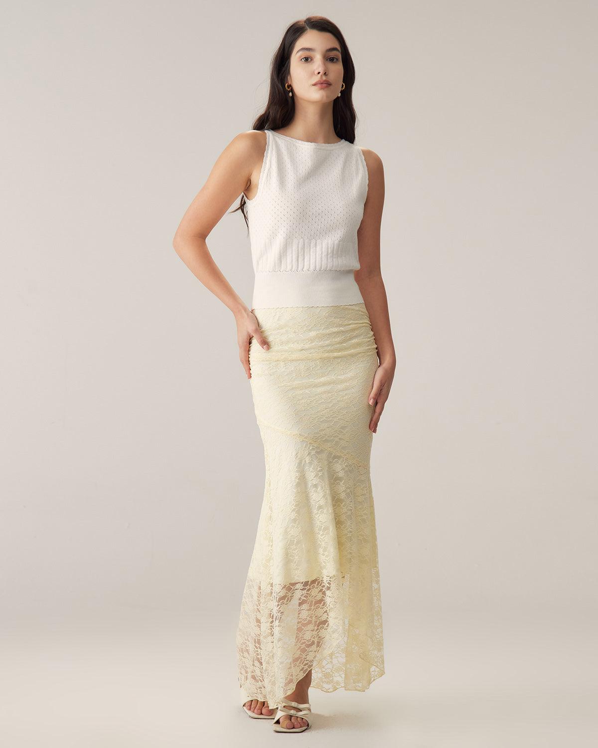 White Boat Neck Slim Tank Product Image