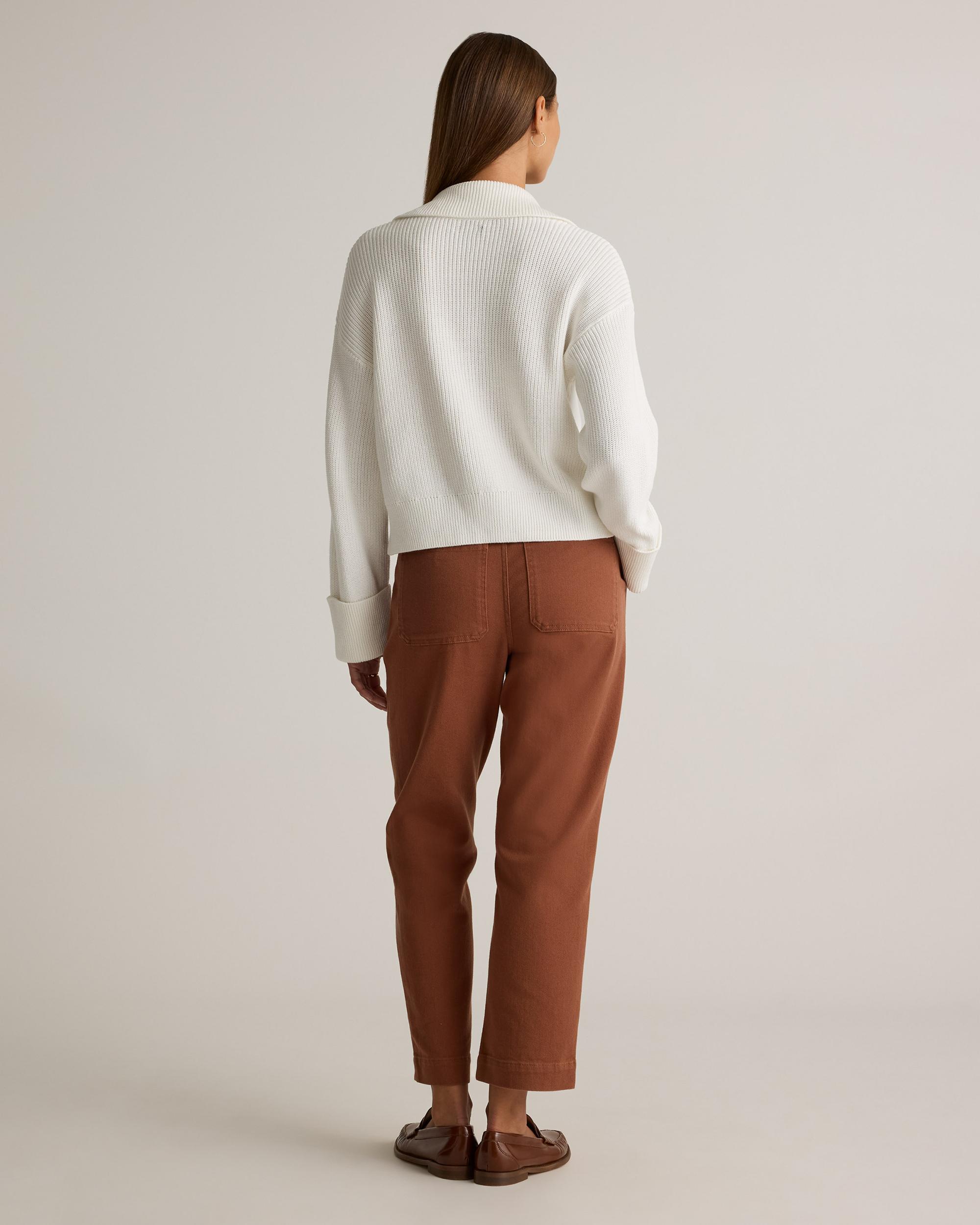 Quince | Women's Organic Stretch Cotton Twill Straight Leg Cropped Pants Organic Cotton Product Image