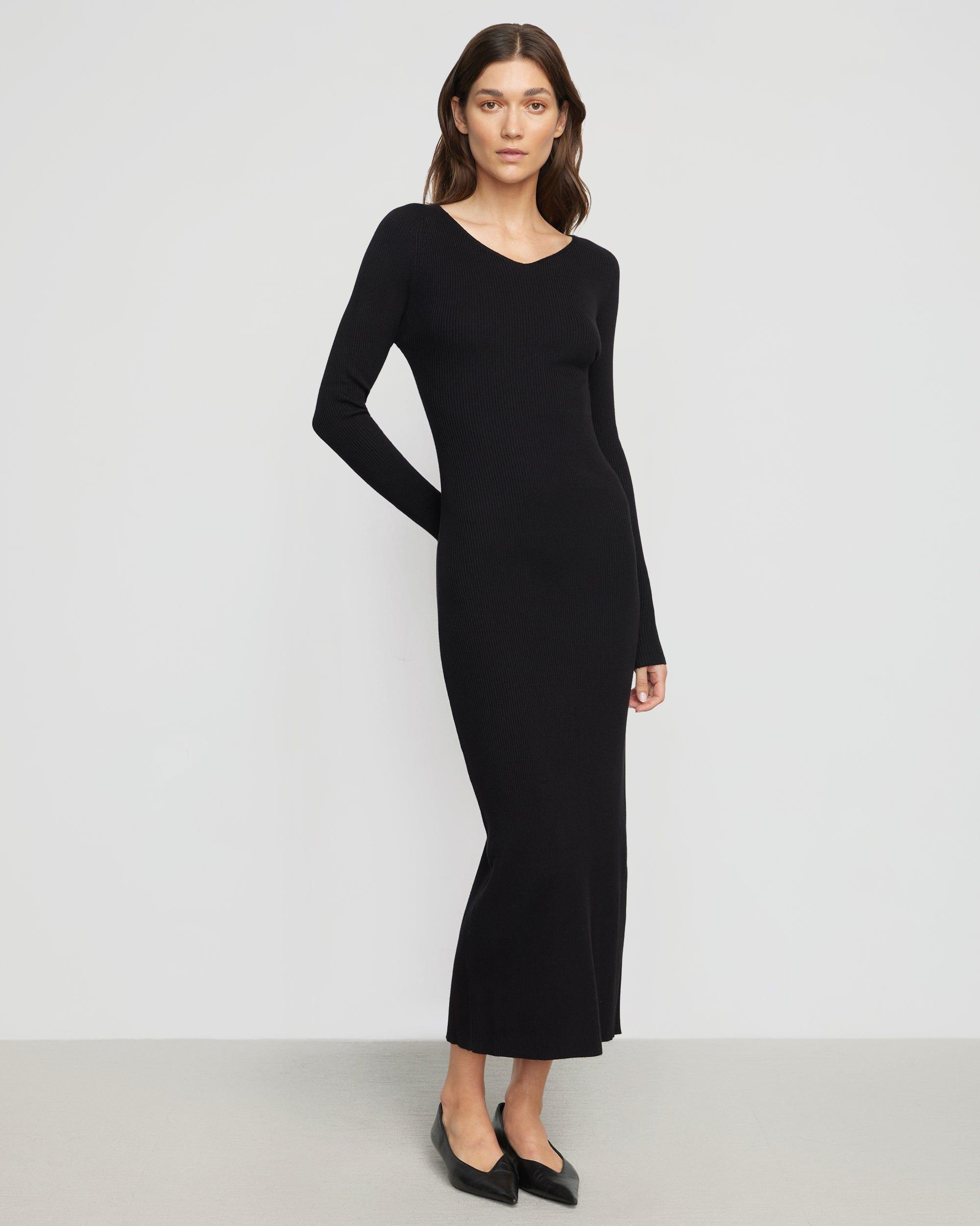 Elizabeth Zipper-Sleeve Ribbed Dress Product Image