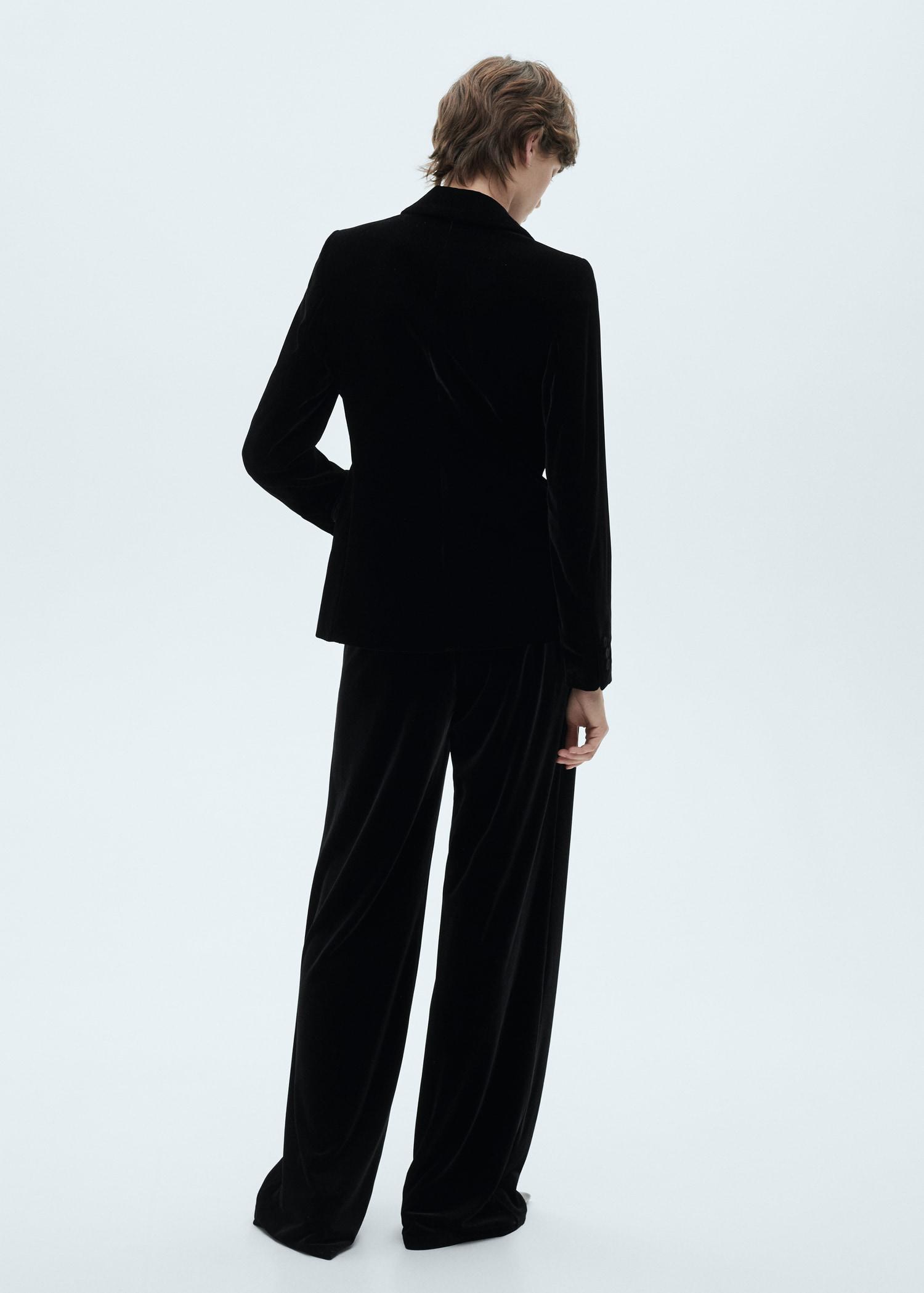 Structured velvet jacket - Women | MANGO USA Product Image