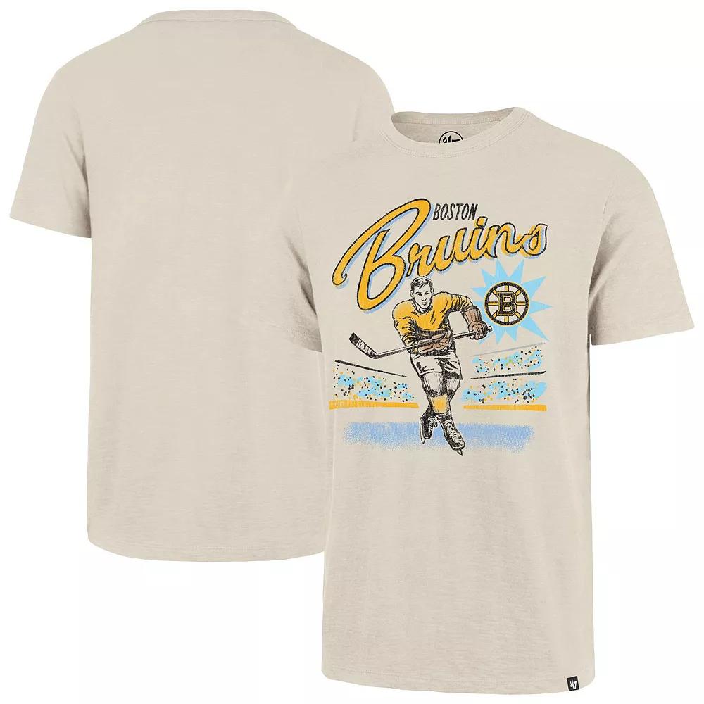 Men's '47 Natural Boston Bruins Hockey Player Golden Age Scrum T-Shirt,  Product Image
