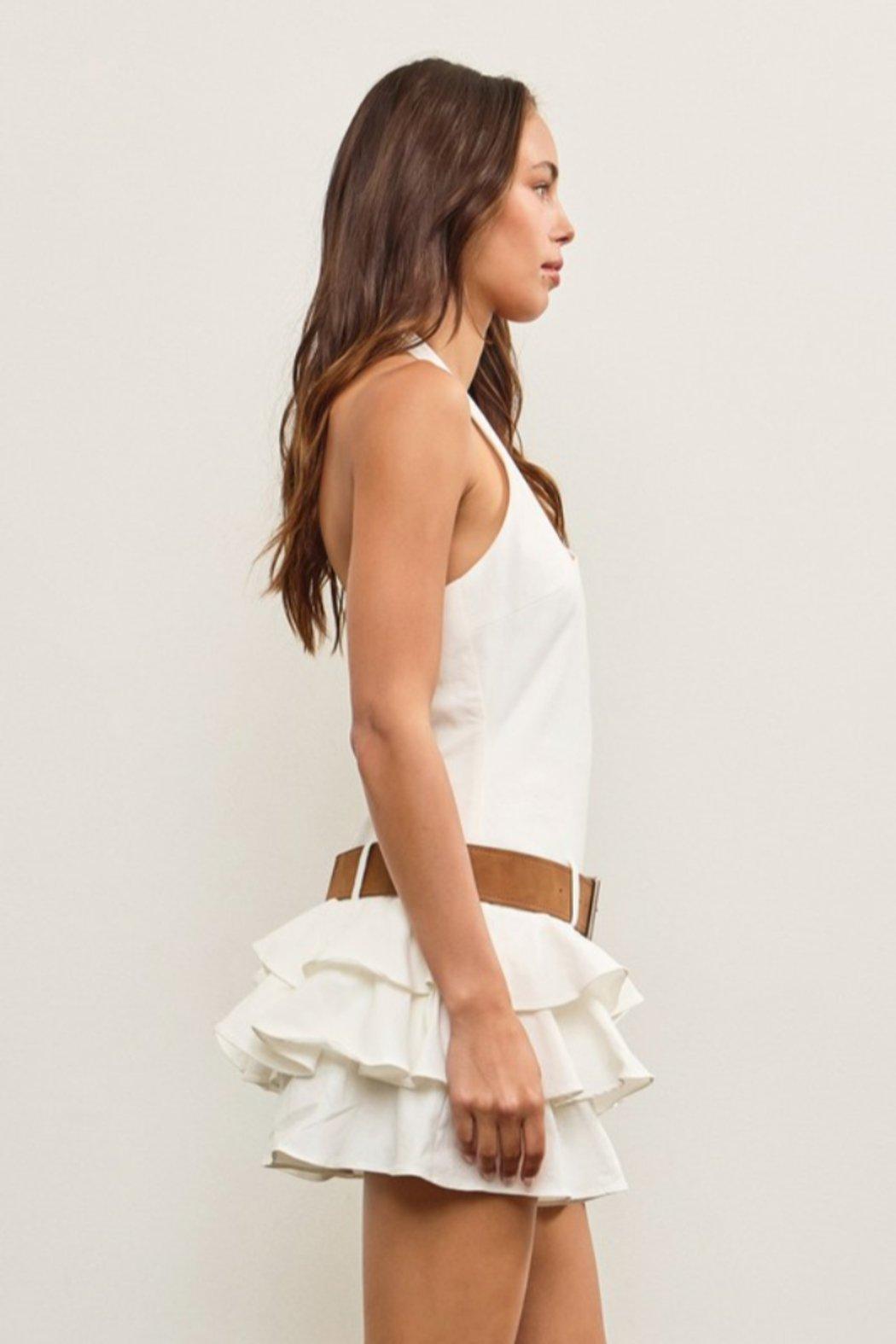 Belted Halter Neck Dress Product Image