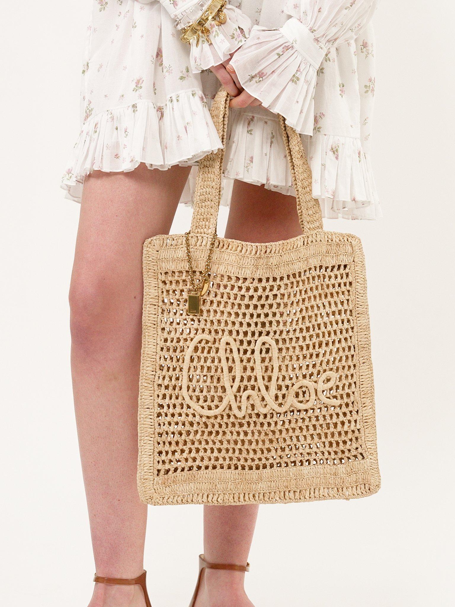 Summer Banana tote bag in raffia Product Image